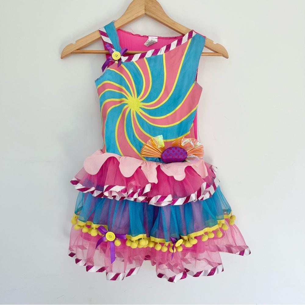 Cute Candy Halloween Costume or Dress Up Outfit Colorful Swirl Girls Tutu READ 6